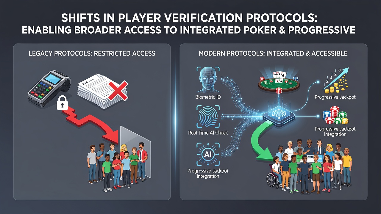 Mobile screen displaying seamless transition between poker gameplay and progressive slot bonus rounds after verification completion